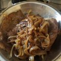 El cooksnap de Melissa Fabiel Ortiz cuando hizo Bisteces encebollados al ajillo.