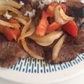 El cooksnap de Dina Luz cuando hizo Cerdo a la plancha con papas chorreadas.
