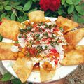 Rafiqua Shama का कुकस्नैप जब उन्होंने चटपटी मटर पापड़ी चाट (Chatpati Matar Papdi Chaat in Hindi) बनाया था।