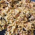 El cooksnap de astrid badia cuando hizo Wok de migas de coliflor con setas y picadillo de chorizo.