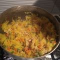 El cooksnap de Paula Ramos cuando hizo Arroz con pollo y salchichas.