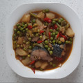 El cooksnap de MaryGlory cuando hizo 240. Caballa en guiso de pimientos y guisantes.