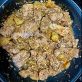 El cooksnap de Ana Martin Hernandez cuando hizo Conejo en salsa de almendras con su higadito.