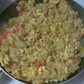 El cooksnap de Estefany Suri cuando hizo Huevos revueltos con bacalao.
