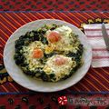 Cooksnap από foodmed στη συνταγή Αυγά Μάτια Σερφαριστά σε Σπανάκι