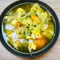 El cooksnap de Lau cuando hizo Sopa Detox de repollo, coliflor, zanahoria y cebolla.