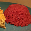 El cooksnap de Eugenia cuando hizo Arroz rojo, con remolacha y verduras salteadas. #Mercado.