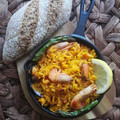 El cooksnap de Zhenia Letin cuando hizo Paella con marisco.