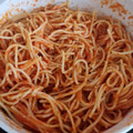El cooksnap de Alejandra Uribe cuando hizo Espagueti rojo.