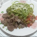 El cooksnap de Pablo Aguilar cuando hizo Espagueti en salsa de espinacas.