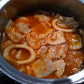 El cooksnap de Mensi cuando hizo Gazpacho de pez espada y gambas.