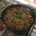 El cooksnap de Jordi Cortiada cuando hizo Risotto de espinacas con champiñón y merluza.