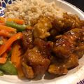 Larry Jackson's cooksnap of when they made Orange Chicken with Brussels Sprouts.