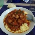 El cooksnap de Lucho Encina cuando hizo Polenta con salchichas si con salchichas 😚.
