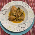 El cooksnap de Ana Muñoz cuando hizo Conejo guisado al ajillo con calabacín.
