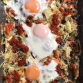 El cooksnap de Eli cuando hizo Verduras gratinadas, cocina de aprovechamiento.🍆🍅🥚🧀🧅.