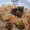 Nazia Qureshi's cooksnap of when they made BEEF_PULAO_BIRYANI.