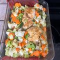 mister mom's cooksnap of when they made Baked Italian chicken breast with roasted veggies.