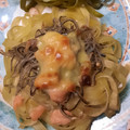 El cooksnap de Merche cuando hizo Nidos de pasta con salmón y gulas.