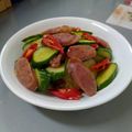 阿文 的 香腸炒小黄瓜(簡單料理) cooksnap