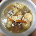 Cooksnap Muna Z semasa beliau membuat Sup Cendawan Tauhu Telur.