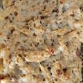 El cooksnap de Sara García cuando hizo Macarrones con bacon, y costra de huevos, quesos y bebida de avena.