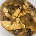 El cooksnap de Eva Alvarez cuando hizo Pollo con salsa de champiñones.