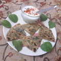Geeta Khurana's cooksnap of when they made Ajwain ka layered triangular paratha.
