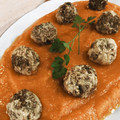 El cooksnap de Laia Lopez cuando hizo 🍆🌱Albóndigas de berenjena con salsa de calabaza y curry 🌱🍆.