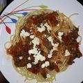 El cooksnap de Andreina Selva cuando hizo Espaguetis en salsa roja.