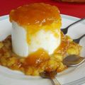El cooksnap de Amparo&Ari cuando hizo Plátano caramelizado con queso de Burgos y confitura de Albaricoque.
