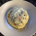 El cooksnap de Lara Sammaritano Orfila cuando hizo Pollo a la parmesana con espinacas y olivas kalamata.