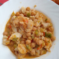 El cooksnap de Azucena Delgado Sanchez cuando hizo Garbanzos con lomos de merluza.