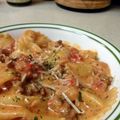 nikbai8168's cooksnap of when they made Bow Ties with sausage tomatoes and cream.