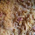 El cooksnap de Maria Fanny Angulo Prado cuando hizo Arroz con pollo y salchichas rancheras.