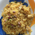 El cooksnap de Atalanta cuando hizo Arroz con pollo y piña al curry.