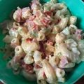 El cooksnap de Angela Alvarado cuando hizo Ensalada de coditos con jamón.