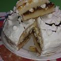 El cooksnap de Maria Dolres Mancini cuando hizo Chaja (torta con dulce de leche, crema y duraznos).