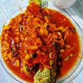 Cooksnap Syuhada semasa beliau membuat Siakap Berlado Nenas.