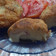 El cooksnap de Carla Marina Marenco cuando hizo Bombas de papa rellena de jamón y queso con ensalada 😊👍.