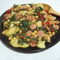 El cooksnap de Paola QS cuando hizo Espinacas con Papa y salchicas al curry..