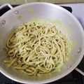 El cooksnap de Michelle Márquez cuando hizo Spaghetti en crema de cilantro.