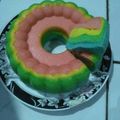Cooksnap dari Siti Azizah Asrori untuk resep Rainbow cake kukus simple