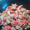 El cooksnap de Marmo Trazos Lobato cuando hizo Cordero con pimientos rojos, calabacín y cebolla.