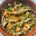 El cooksnap de Rodin cuando hizo Colitas de rape al microondas (con verduras congeladas).