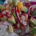 El cooksnap de Claudia Isabel cuando hizo Ceviche de camarón con mango.