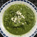 El cooksnap de Carolina Barrios cuando hizo Fideos de calabacita con salsa de espinacas.
