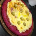 El cooksnap de Tito Real cuando hizo Pizza de remolacha con mozzarella, rúcula y ajo.