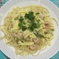 El cooksnap de cami cuando hizo Tallarines con salsa de camarones.