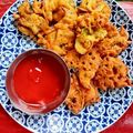 Sneha Patel's cooksnap of when they made Bhajiya kanda bhaji.